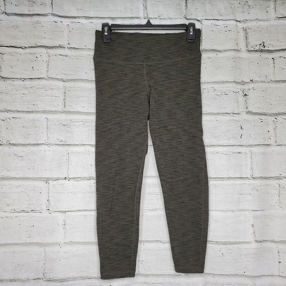 Manduka green/black heathered capri leggings small yoga Athleisure